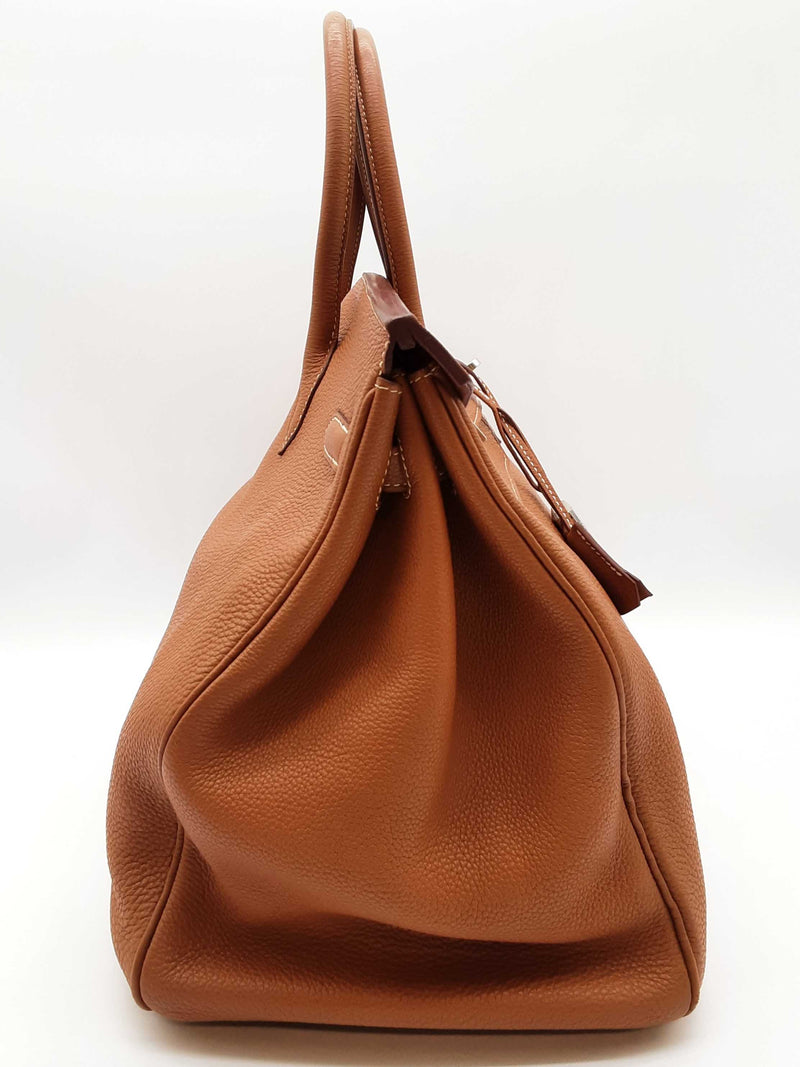 Hermes Birkin 40cm Gold Brown Togo Palladium Handbag Do1024erxzde