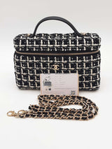 Chanel Black & White Tweed Top Handle Vanity Bag Eb0226oxxzde