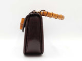 Gucci Bamboo 1947 Top Handle Bag In Dark Brown Lizard Skin Leather Fw0526prxdu
