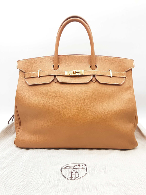 Hermes Birkin 40 Gold Brown Togo Gold Hardware Handbag Do0323cpxzde