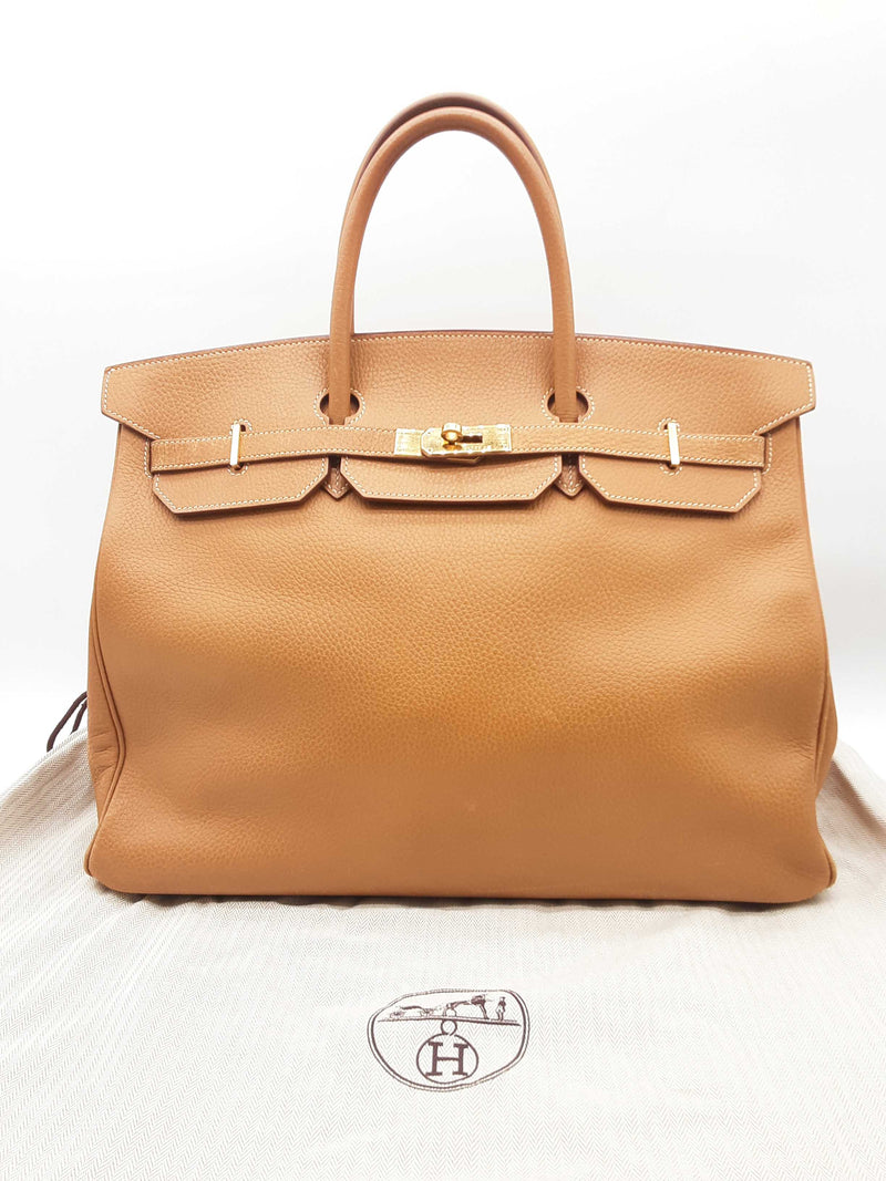 Hermes Birkin 40 Gold Brown Togo Gold Hardware Handbag Do0323cpxzde