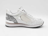 Michael Kors Wilma Trainers In Optic White Tech Canvas Size 8 Fw0126ordu