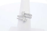 14k White Gold Diamond Bypass Ring 3.5 Grams Size 6 Eb0626rxzde