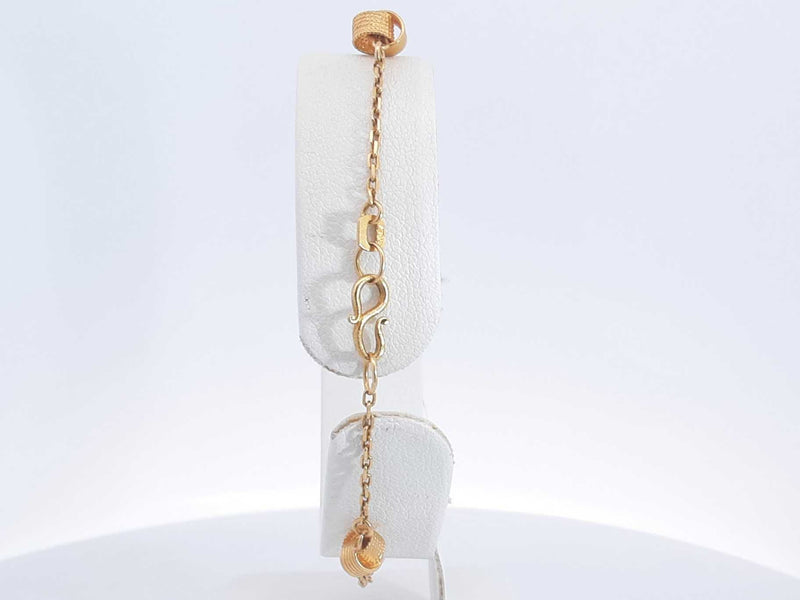 18k Yellow Gold 4.1 Grams Cable Bracelet 8 In Aa0825lrzsa