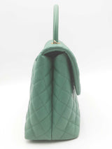 Chanel Green Quilted Caviar Cocotop Handle Flap Bag Eb0626oixzsa