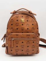 Mcm Stark Visetos Cognac Backpack  Eb0126oxzsa