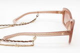 Chanel 5553-a Pinky Beige Rectangle Sunglasses With Chains Eb0426exzde