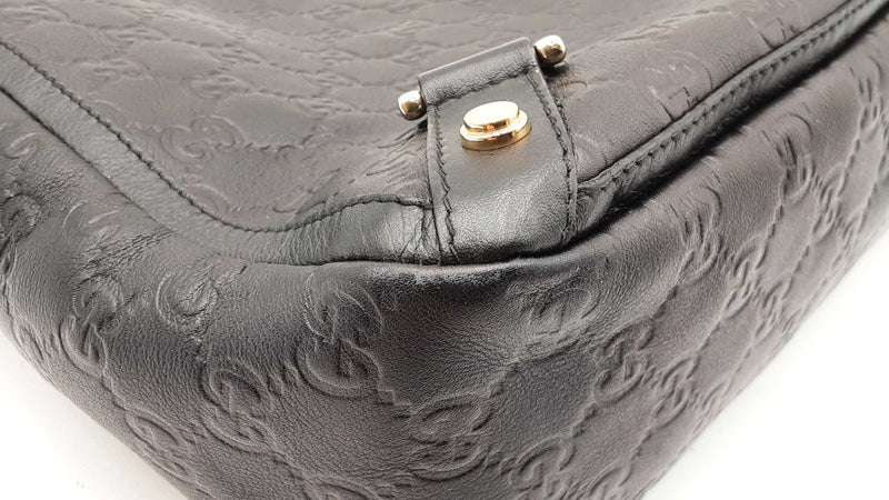 Gucci Abbey Tote Bag In Gg Guccissima Black Leather Fw0525orzdu