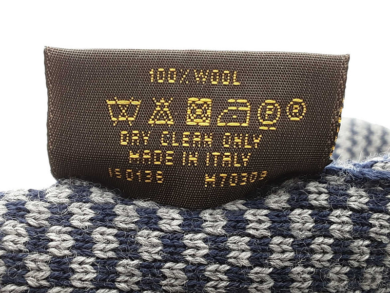 Louis Vuitton Signature Logo Navy Blue Gray Wool Beanie Do1025lxzde