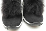 Jimmy Choo Norway Black Knit Norway Fur Pom-pom Sneakers Size 43 Eb0226lxzde