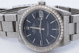 Rolex Oyster Perpetual Datejust 30mm Stainless Watch Diamond Bezel Eb1124wpxzdu