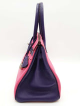 Hermes Birkin 30 Pink Purple Chevre Mysore Palladium Handbag Do0526lrxzxde