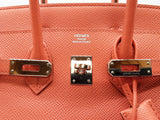 Hermes Birkin 25 Flamingo Pink Epsom Palladium Hardware Handbag Do0625lprxzde