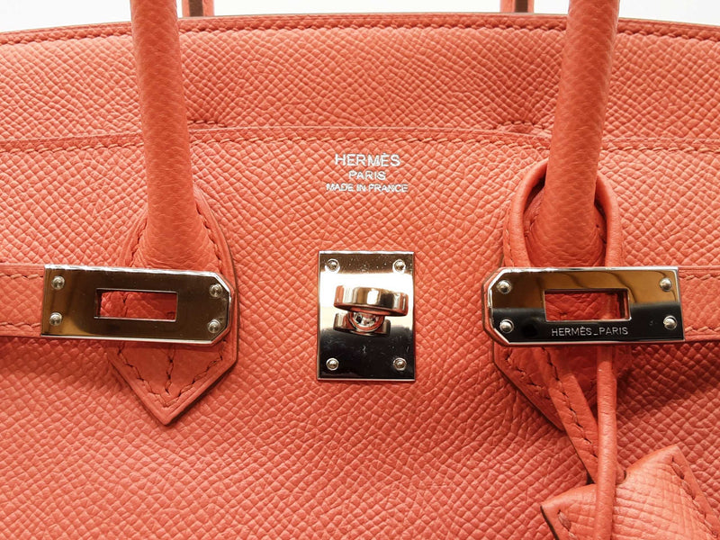 Hermes Birkin 25 Flamingo Pink Epsom Palladium Hardware Handbag Do0625lprxzde