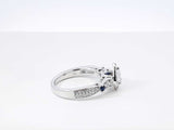 Vera Wang Love 0.88 Cttw Diamond, Sapphire, & 14k White Gold Engagement Ring 5.3 Grams Size 6.25 Fw0726erxdu