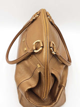 Mcm Gold Metallic Leather Top Handle Satchel Bag Eb0726lordu