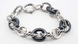 David Yurman Cable Bracelet In 925 Silver & Ceramic 39.3g 7 Inch Fw1026oxzdu