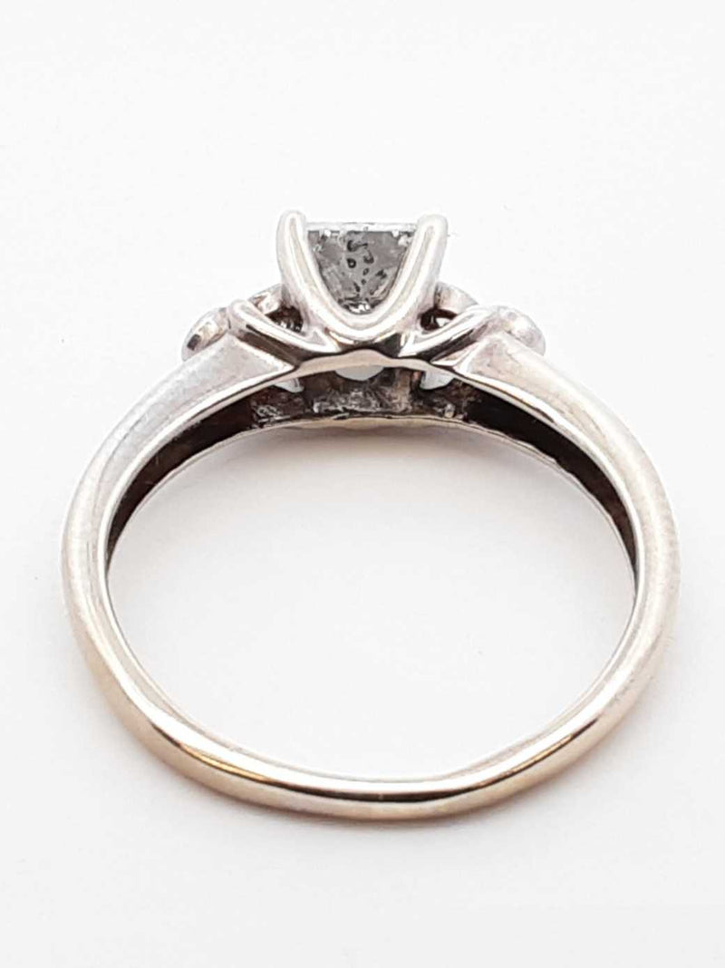 0.78 Cttw Diamond & 10k White Gold Ring With Cert 1.9 Gram Size 5 Fw1124pxzdu