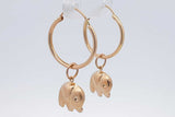 18k Yellow Gold Elephant Dangle Hoop Earrings 1.6 Grams Eb0526lorsa