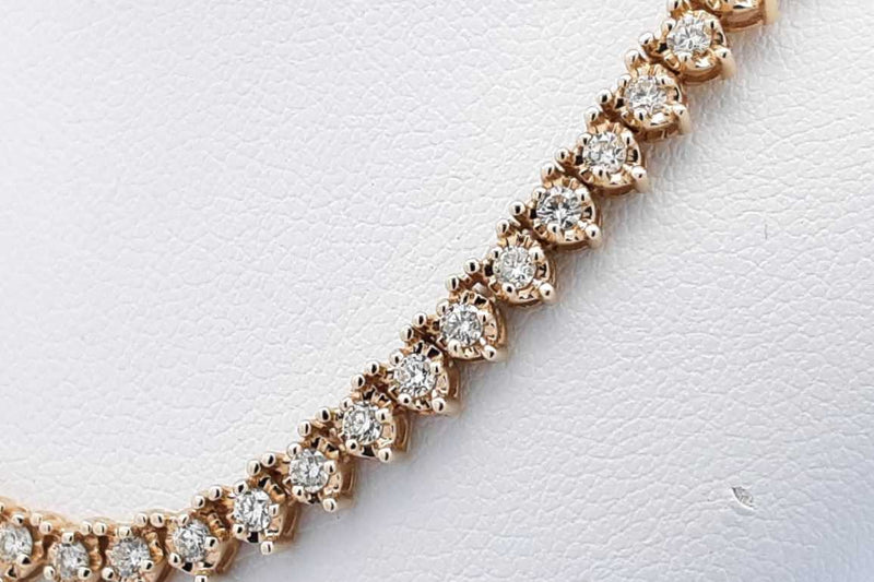 Approx. 2.64ctw Diamond Tennis Necklace In 14k Yellow Gold 18.2 Grams 16 Inch Eb1024lxxzsa