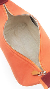 Hermes Bride-a-brac Travel Case In Orange & Burgundy Toile Canvas Fw0326wxzdu