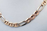 14k Tricolor Figaro Chain Necklace 13.9 Grams 22 Inch Eb1125irxde