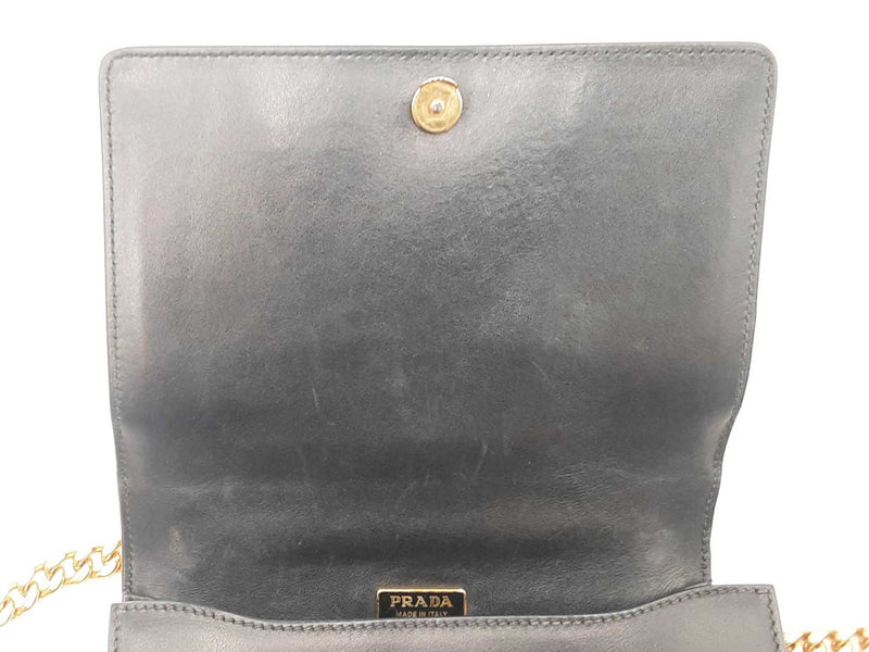 Prada Animalier Cahier Crossbody In Black Leather Fw0625izxdu