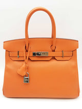 Hermes Birkin 30 Orange Epsom Palladium Handbag Do0325lxzxzde