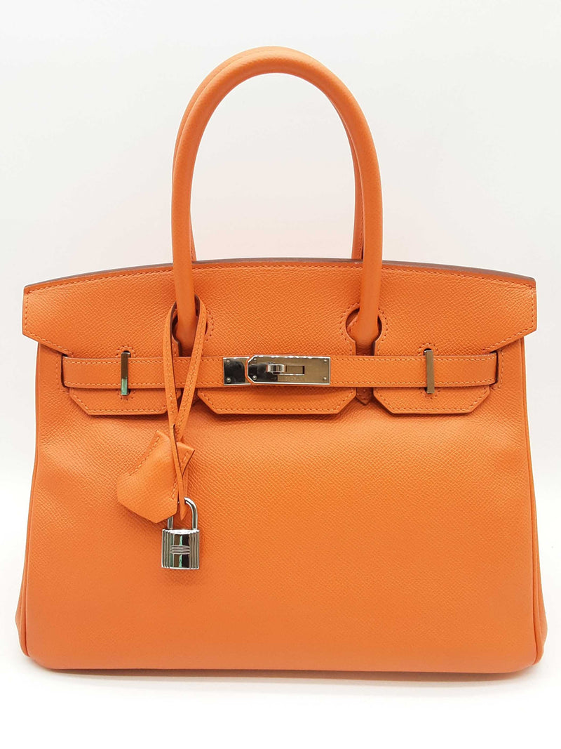Hermes Birkin 30 Orange Epsom Palladium Handbag Do0325lxzxzde