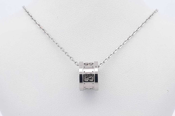 Gucci Icon Twirl 18k White Gold Necklace 5.9 Grams 16 Inch Eb1124wxzsa