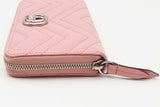 Gucci Pink Quilted Chevron Leather Marmont Continental Wallet Eb0126lrxsa