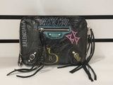 Balenciaga Classic Reporter Xs Chain Graffiti Black Shoulder Bag Vc1026lizmia