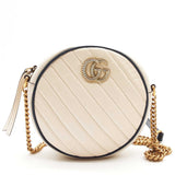 Gucci Small White Diagonal Quilted Marmont Crossbody Lh1024wxzde