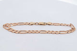 14k Yellow Gold Figaro Bracelet 6.5 Grams 7 Inch Eb0726wrxsa