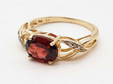 Red Garnet 10k Yellow Gold 2.8g Knot Ring Size 8.25 Do0426crde