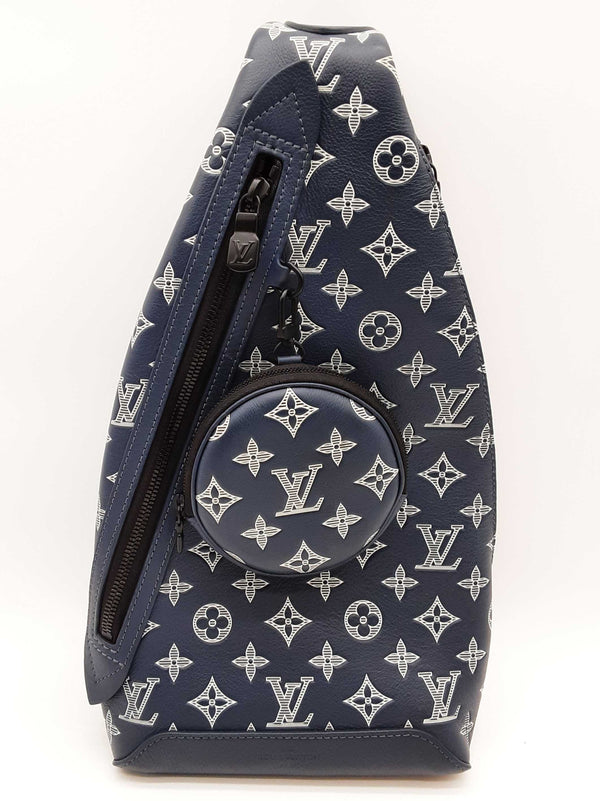 Louis Vuitton Duo Navy Blue Monogram Shadow Leather Slingbag Do0825loxzde
