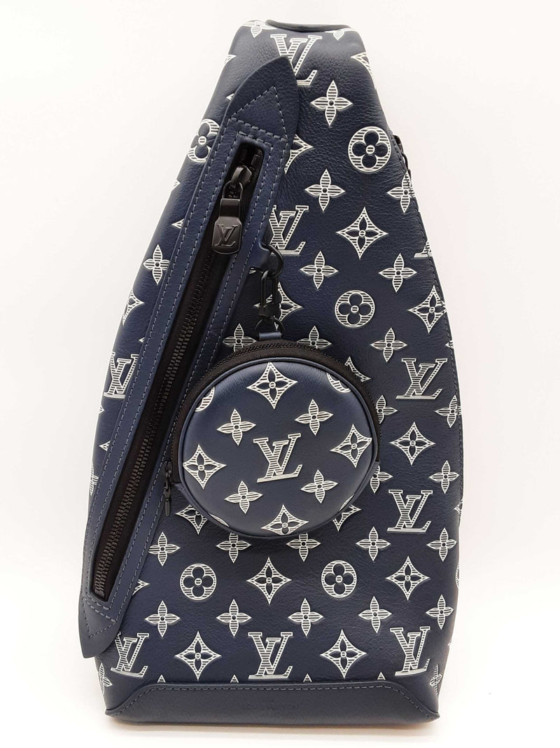 Louis Vuitton Duo Navy Blue Monogram Shadow Leather Slingbag Do0825loxzde