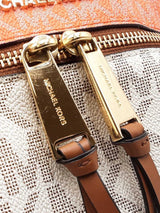 Michael Kors Rhea Small Zip Backpack In Signature Logo Coated Canvas Fw0326czsa