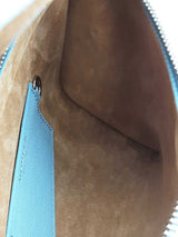 Alexander Mcqueen Light Blue Leather T-bar Sling Crossbody Bag Eb0326exzde