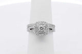 0.16ctw Center Diamond Wedding Set In 14k White Gold 5.1g Size 5.25 Eb0426pxzsa