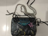 Balenciaga Classic Reporter Xs Chain Graffiti Black Shoulder Bag Vc1026lizmia