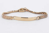 14k Tricolor Gold Id Bracelet 6.5 Grams 5.5 Inch Eb0826orxsa