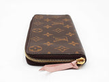 Louis Vuitton Clemence Wallet In Monogram Coated Canvas & Rose Ballerine Leather Fw0726lrzdu
