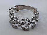 0.13 Cttw Diamond & 18k White Gold Openwork Butterfly Motif Ring 3.8 Grams Size 7 Fw00726ocrdu