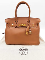 Hermes Birkin 30 Gold Brown Epsom Gold Hardware Handbag Do0725lwrxzde