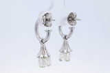 2.7cttw Briolette Diamond Drop Earrings In 14k White Gold 6 Grams Eb0526oxxzde