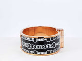 Hermès Balades Equestres 22mm Hinged Enamel Bangle Bracelet 6 Inch Fw0326oxzdu
