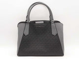 Michael Kors Gray And Black Mk Leather Trim Handbag Aa1125wzsa