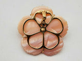 10k Yellow Gold 7.3g Plumeria Mother Of Pearl Clasp Pendant Do1224lexde