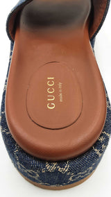 Gucci Gg Denim Platform Slide Sandals Size Eu 38 Fw1224lxzdu